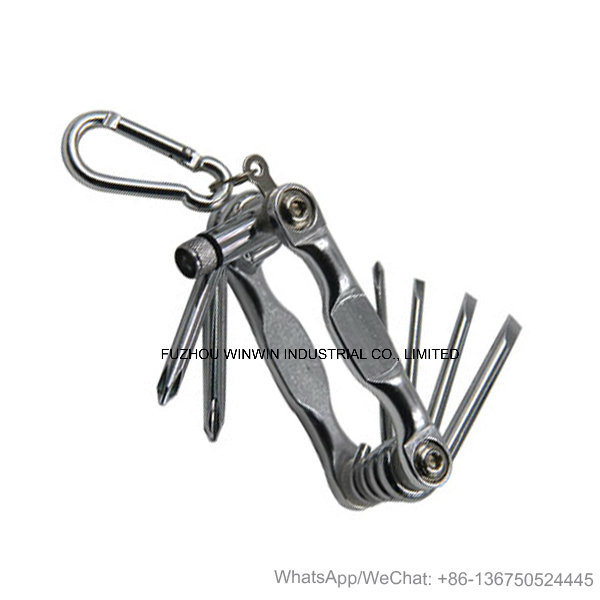 High Quality CRV Hex Key Wrench Set with Key Chain (WW-KWF07)