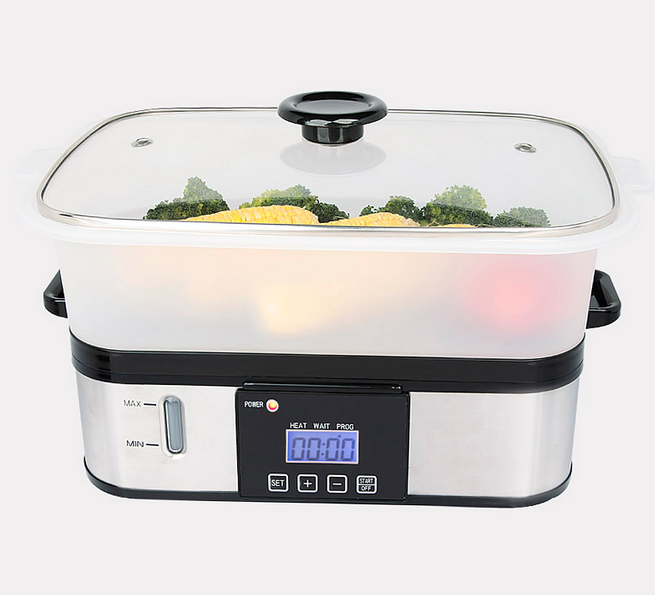 6L Stainless Steel Steam Cooker with Electric Power Covered