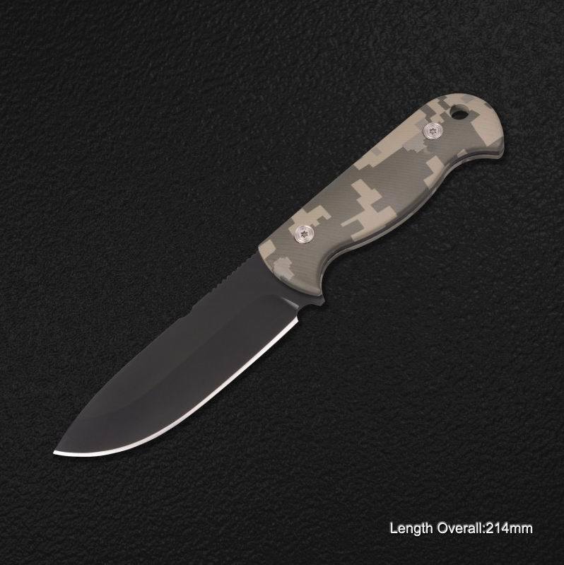 Fixed-Blade Knife with Camo Handle (#3881)