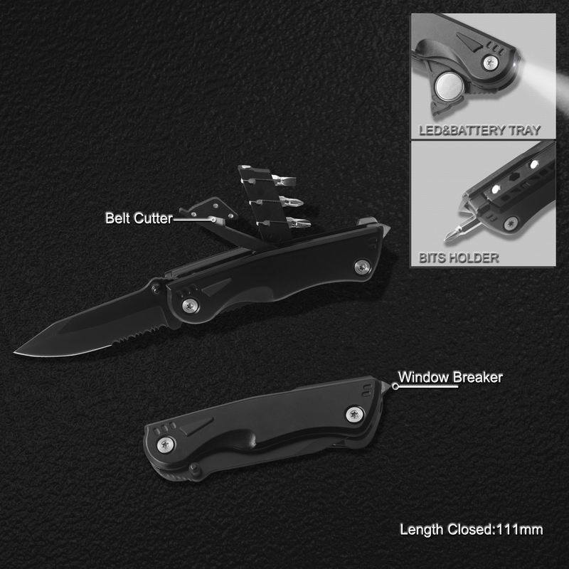 Multi-Function Survival Knife with Flashlight (6223)