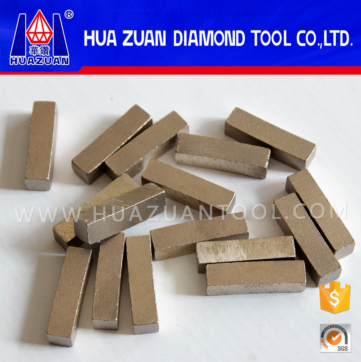 High Efficiency 1 Meter Stone Cutting Tools / Diamond Tips / Marble Cutting Segment for Sale