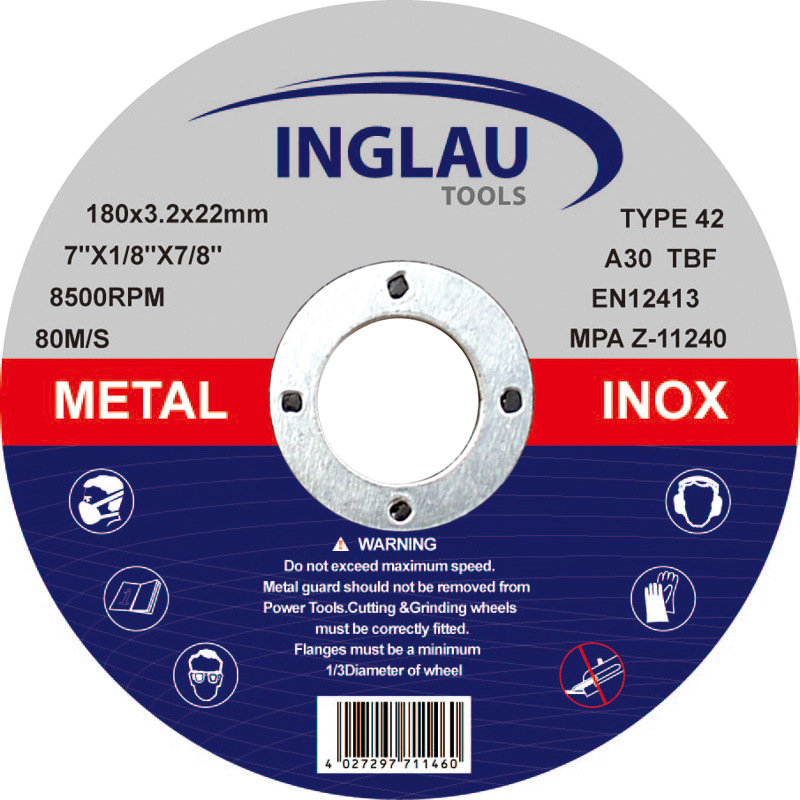 180*3.2X22.2mm Depressed Center Grinding Wheels for Metal