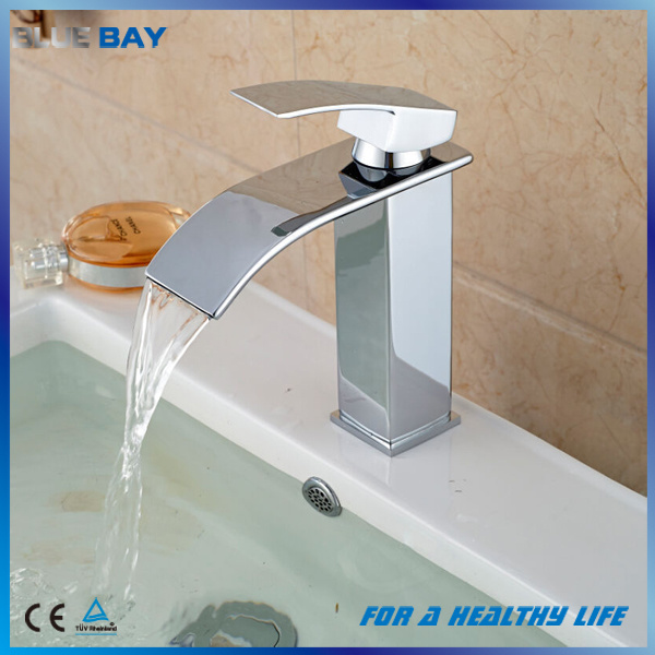 Hot Selling Chrome Brass Waterfall Bathroom Basin Faucet