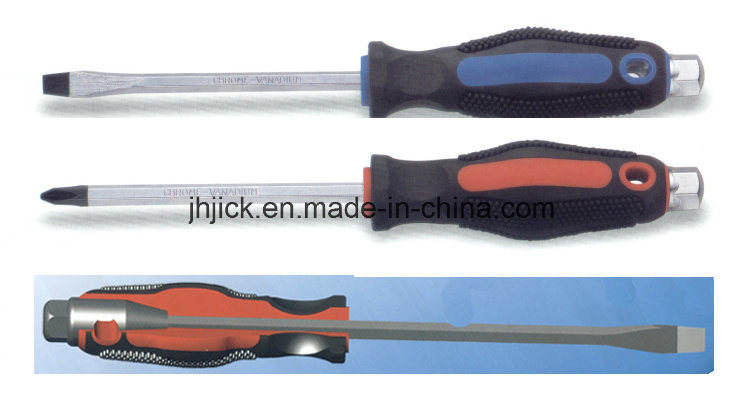 High Quality Slotted Phillips Go Through Screwdriver Hand Tool Mf0414-a