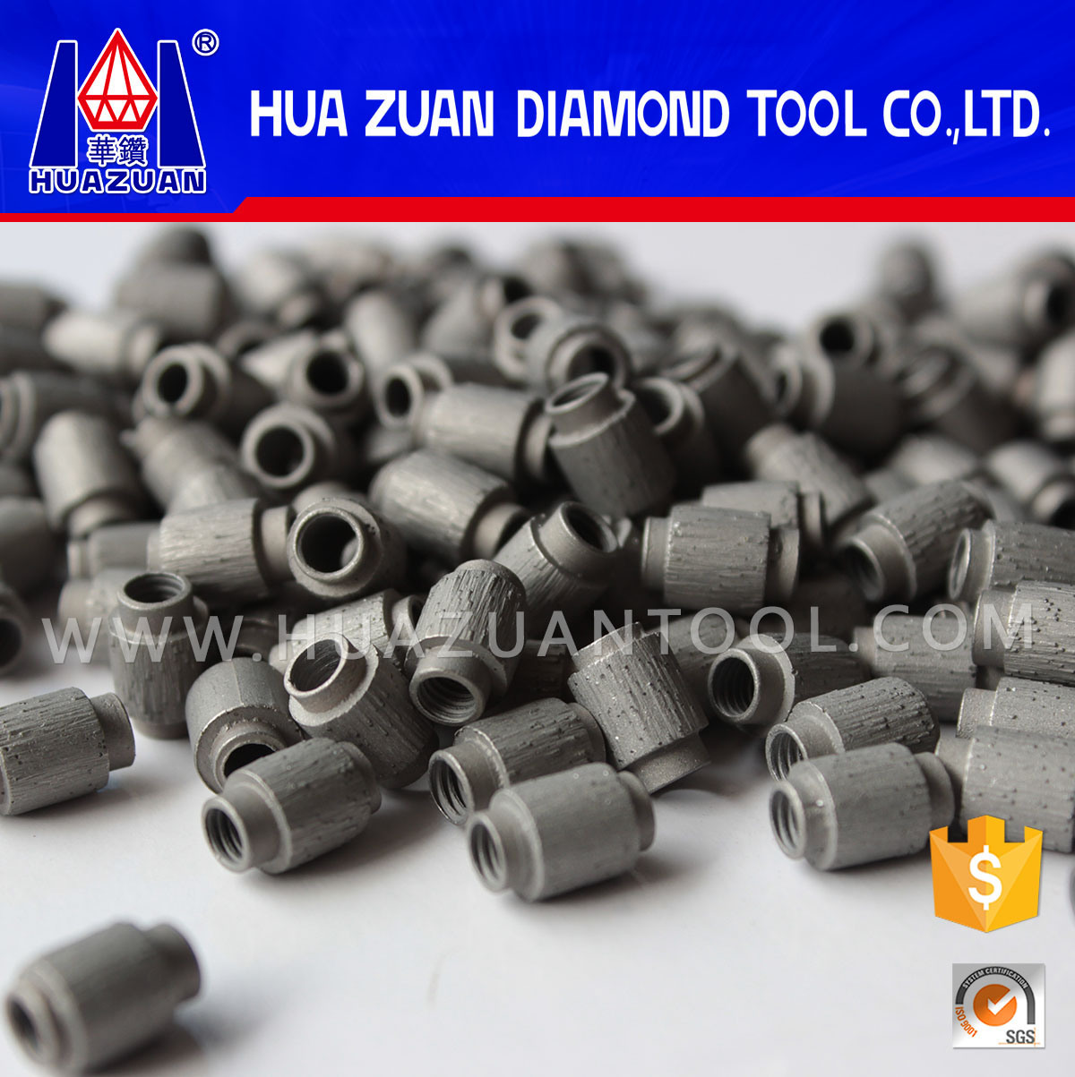 7.2mm Sintered Diamond Wire Saw Beads for Stone Profiling Cutting