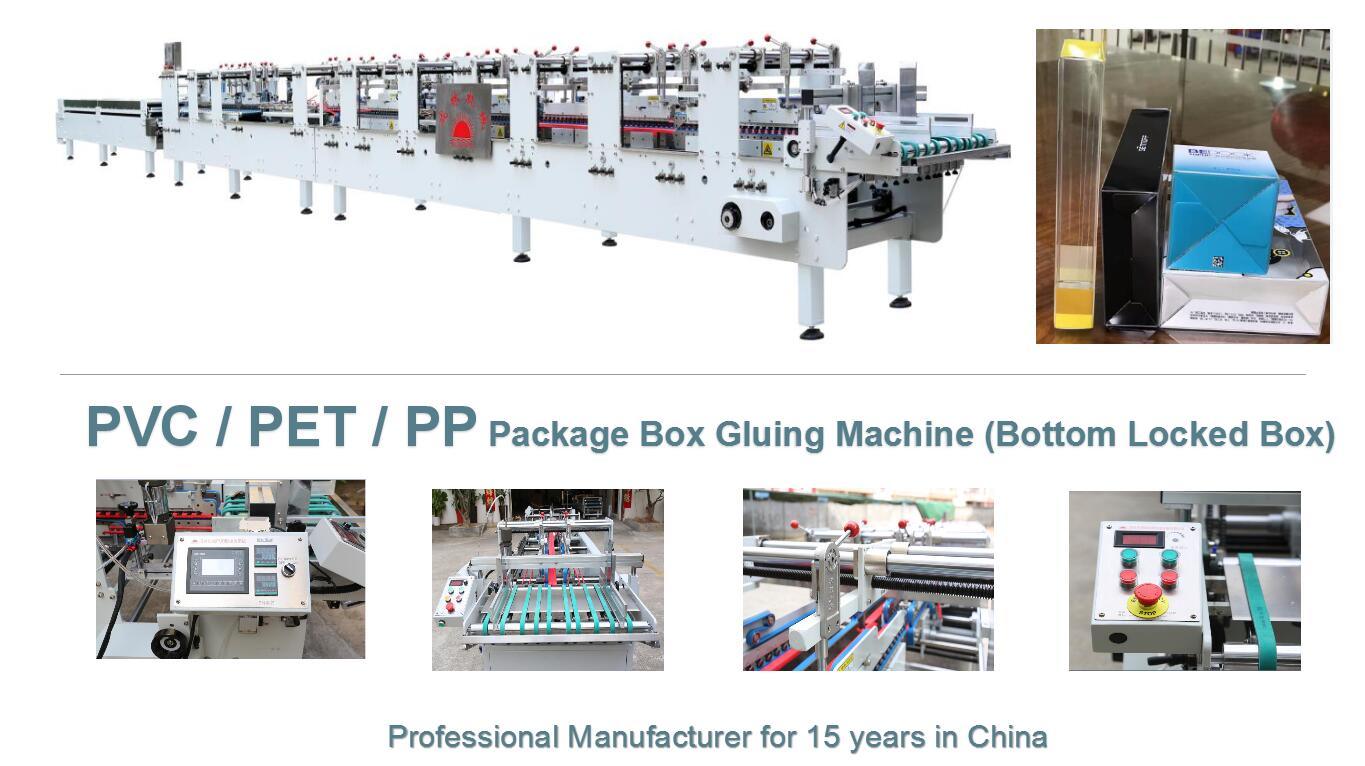 Automatic Clear Gluing APET PP PVC Box Making Machine