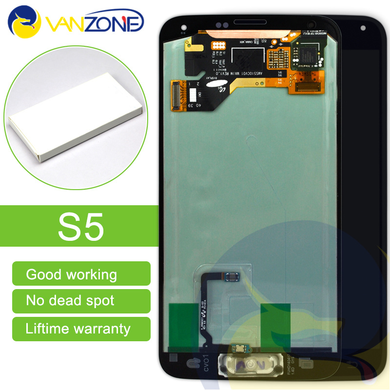 LCD Screen for Samsung S5 G900 LCD Display with Home Button Touch Screen Digitizer G900t G900A G900f