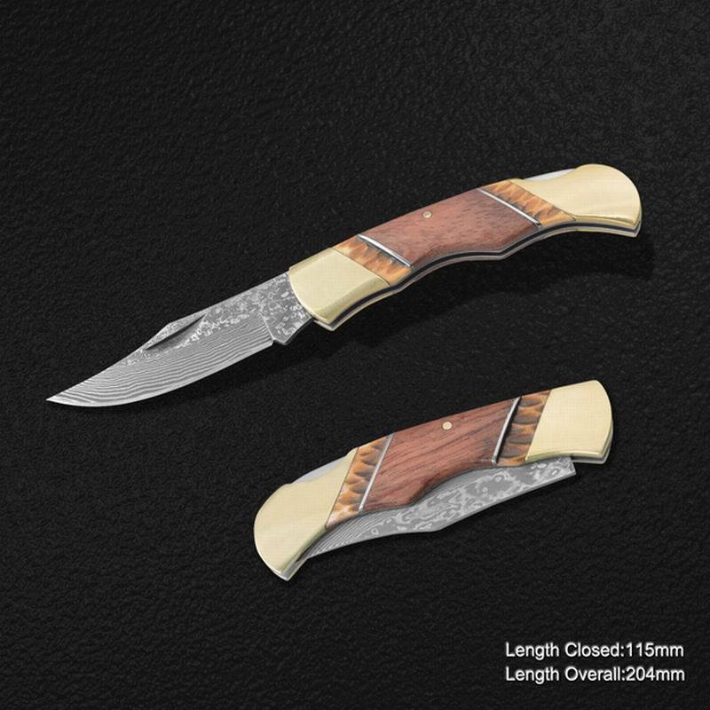 High Quality Damascus Folding Knife (#DM003-A)