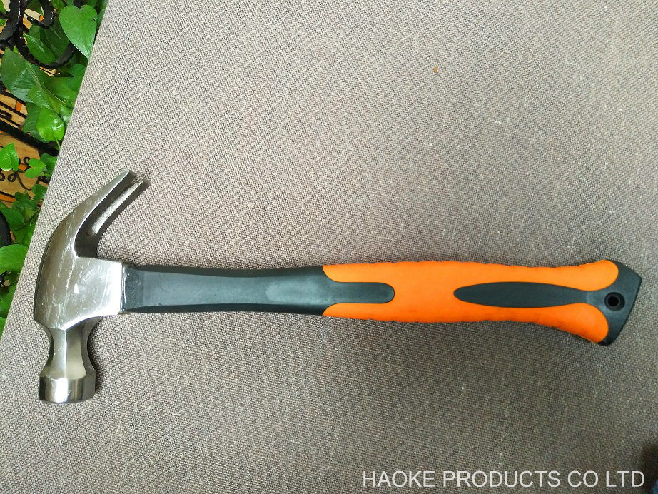 Two Colors Rubber Handle 16oz Claw Hammer (XL0015) with Durable Quality and Good Price