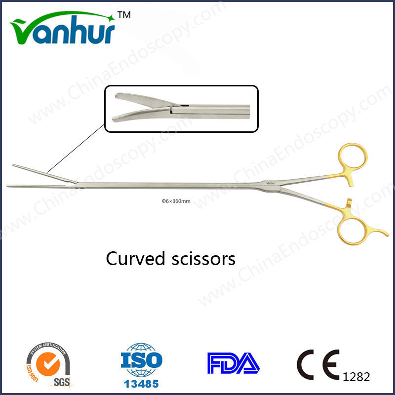 Laparoscopic Thoracomoty Instruments Curved Scissors