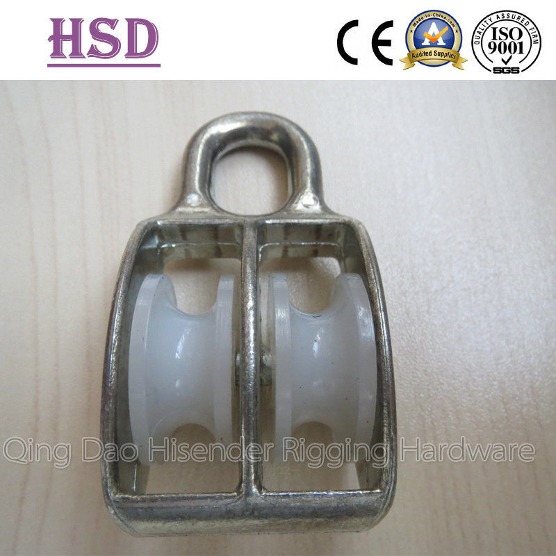 Fixed Double Pulley, Zinc Alloy, Plastic Wheel, E. Galvanized Pulley, Stainless Seel 316, Ss304 Rigging Hardware Marine Hardware