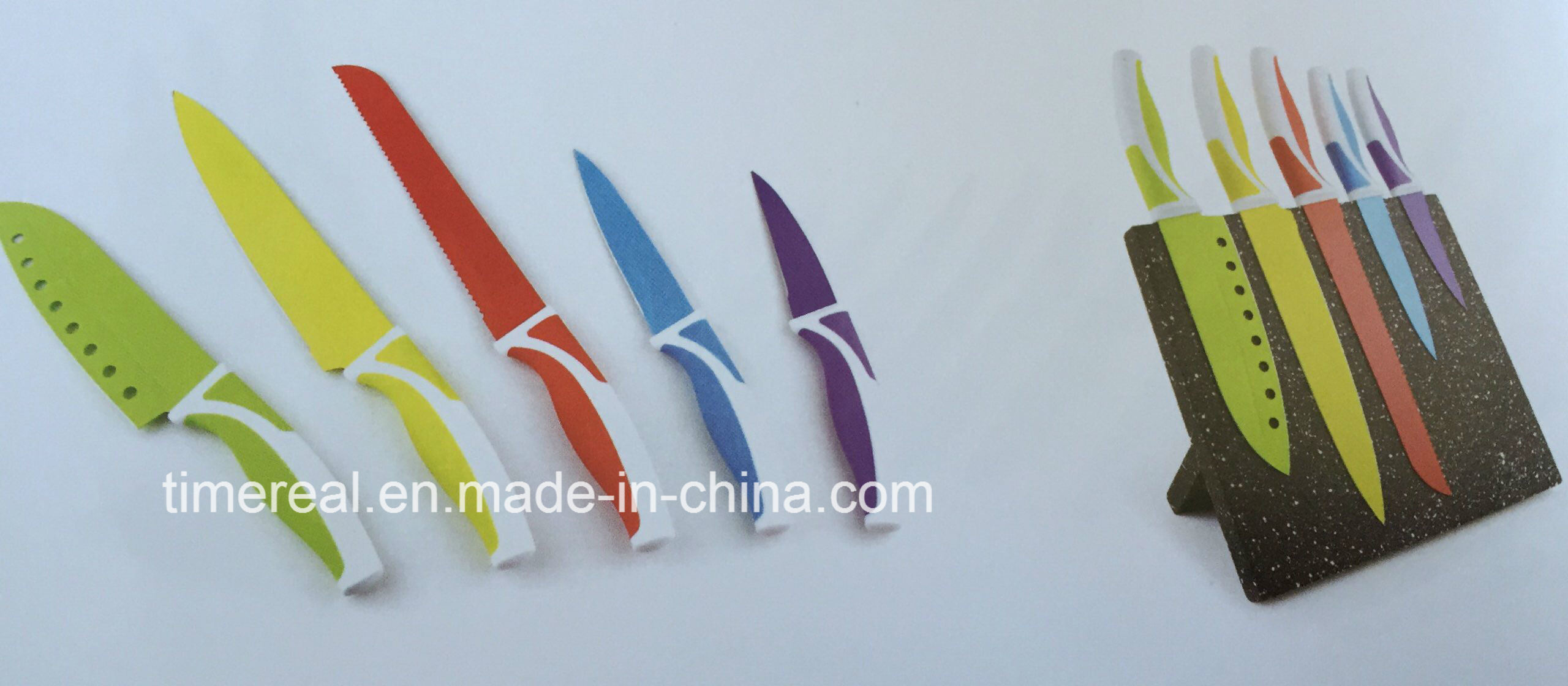 Stainless Steel Kitchen Knives Set with Painting No. Fj-0038