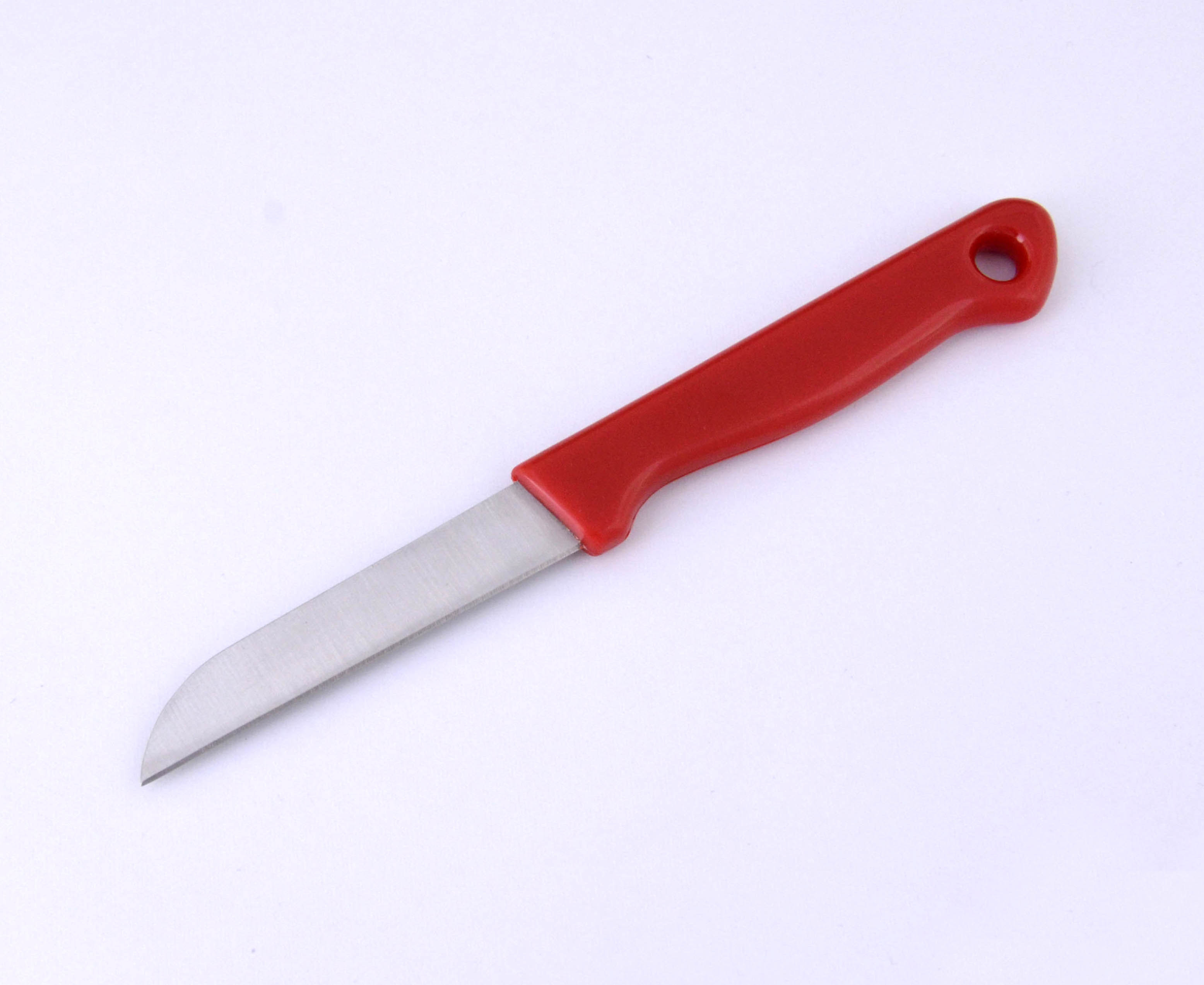 Stainless Steel Curved Blade Paring Fruit Knife with Plastic Handle