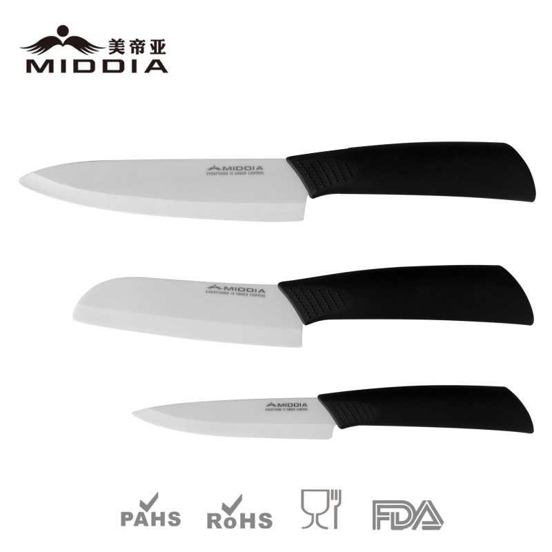 Zirconia Ceramic Steak Knife+Utility Knife+Chef Knife Set