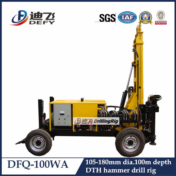 Used for Groundwater 100m Dfq-100W Portable Bore Well Drilling Machine Price