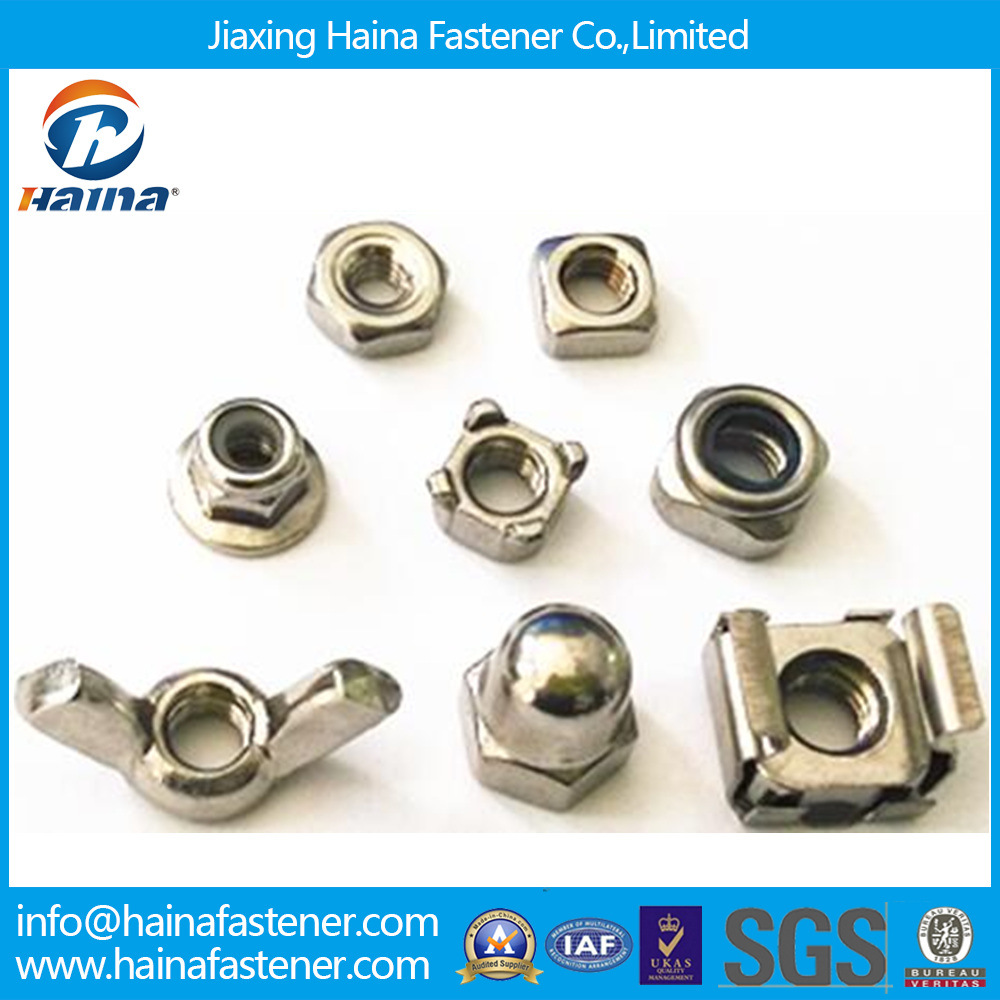 Stock Stainless Steel Square/Weld/Wing/Flange/Cap/Cage/Nylon Lock Nut (DIN315 DIN928 DIN929 DIN1587 DIN985 DIN6923)