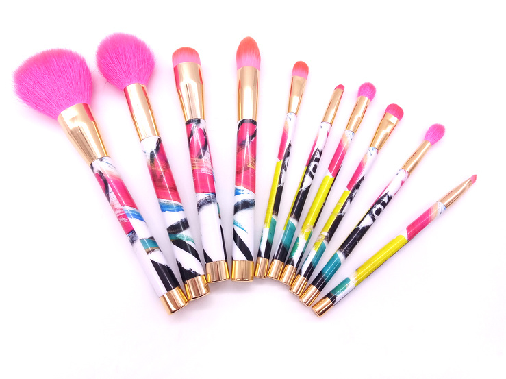 New Design 10PCS Cosmetic Brush Set with Acrylic Handle