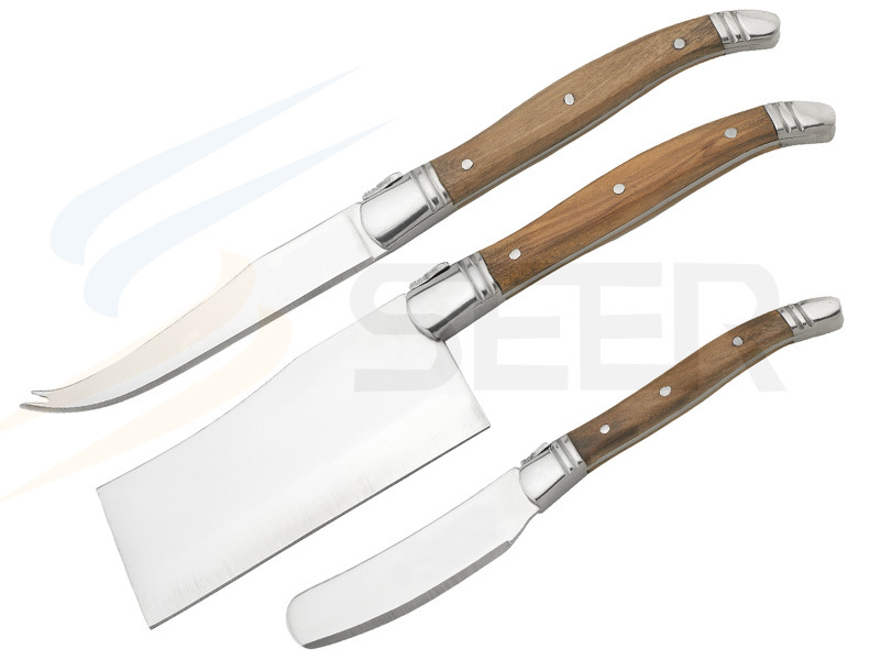 3-Piece Wood Handle Cheese Gadgets Knife Set (SE-K902)