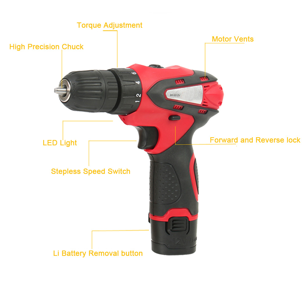 Professional Power Tools 10mm 18V Two Speed Li-ion Electric Cordless Drill