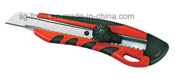 Plastic Grip Cutter Knife with Rubber & ABS Handle