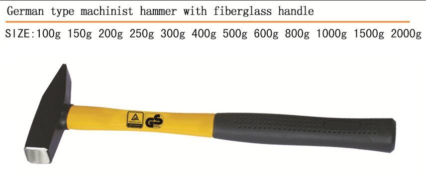 German Type Machinist Hammer with Plastic Coating Handle