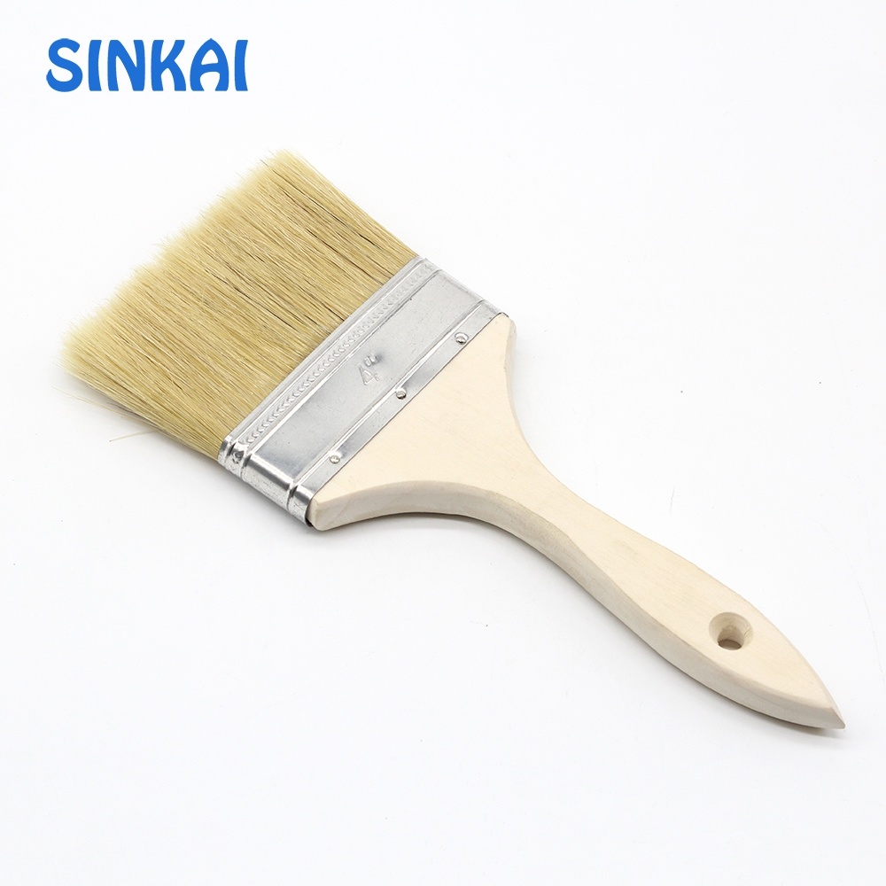 Bristle Wooden Handle Flat Paint Brush with High Quality