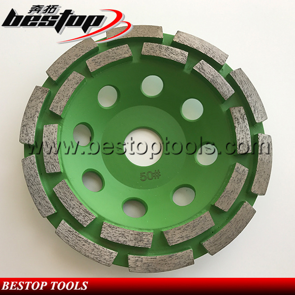 Diamond Double Row Segments Cup Grinding Wheel with 22.23mm Connector