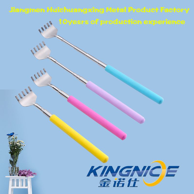 with Plastic Handle Coloured Stainless Steel Telescopic Back Scratcher