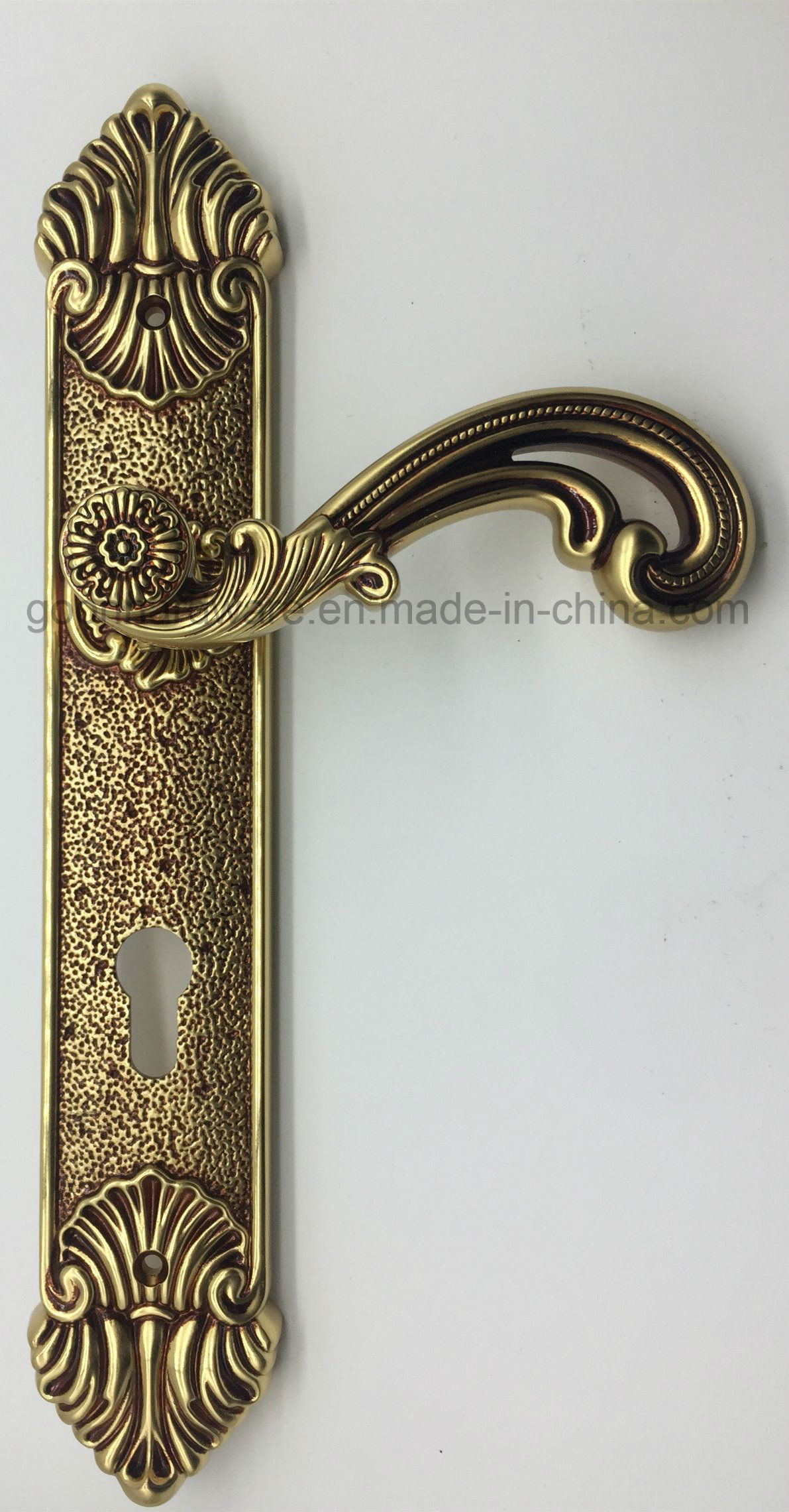 High Quality Solid Brass Door Handle on Plate - 801