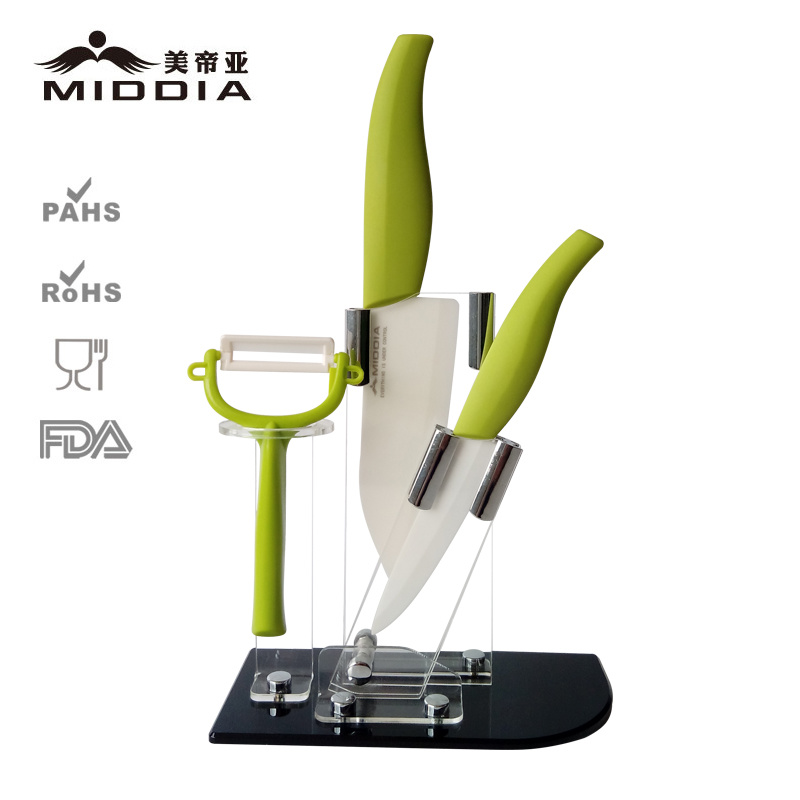 Kitchenware Ceramic Knives Set with Holder as Multi Tool