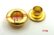 4mm Gold Brass Sheet Double Side Eyelet Handbag Fastener Hardware Accessory