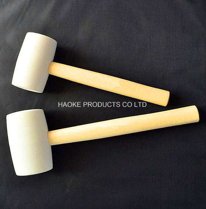 White Color Rubber Hammer with Wooden Handle in Hand Tools Rha-1