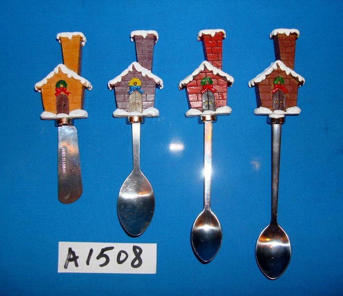 Christmas House Cheese Knives with Resin Handle