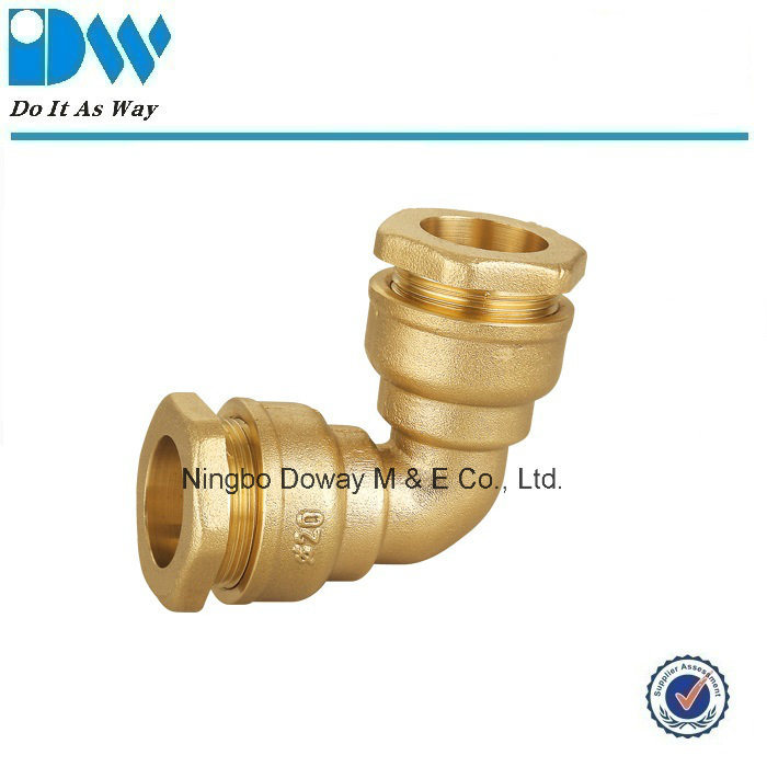 Brass Compression Fitting for PE Pipe Elbow Coupling