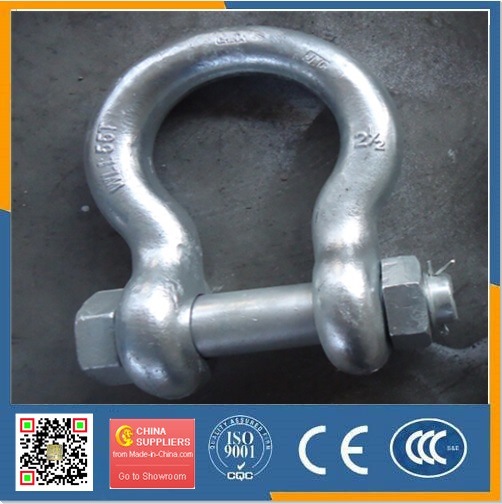 Hot Sale Chinese Cheap Price Good Qualitygalvanized Us Hot Forged Safety Bow Shackle with Nut G2130