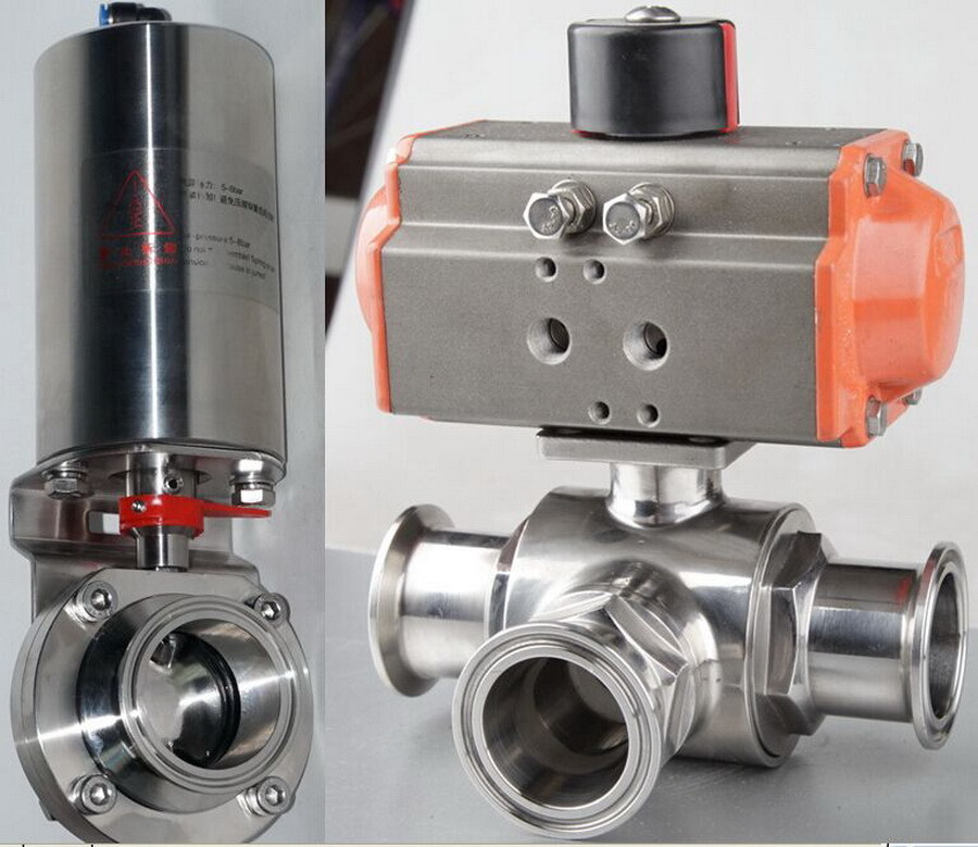 Sanitary Stainless Steel Electric Pneumatic Butterfly Valve