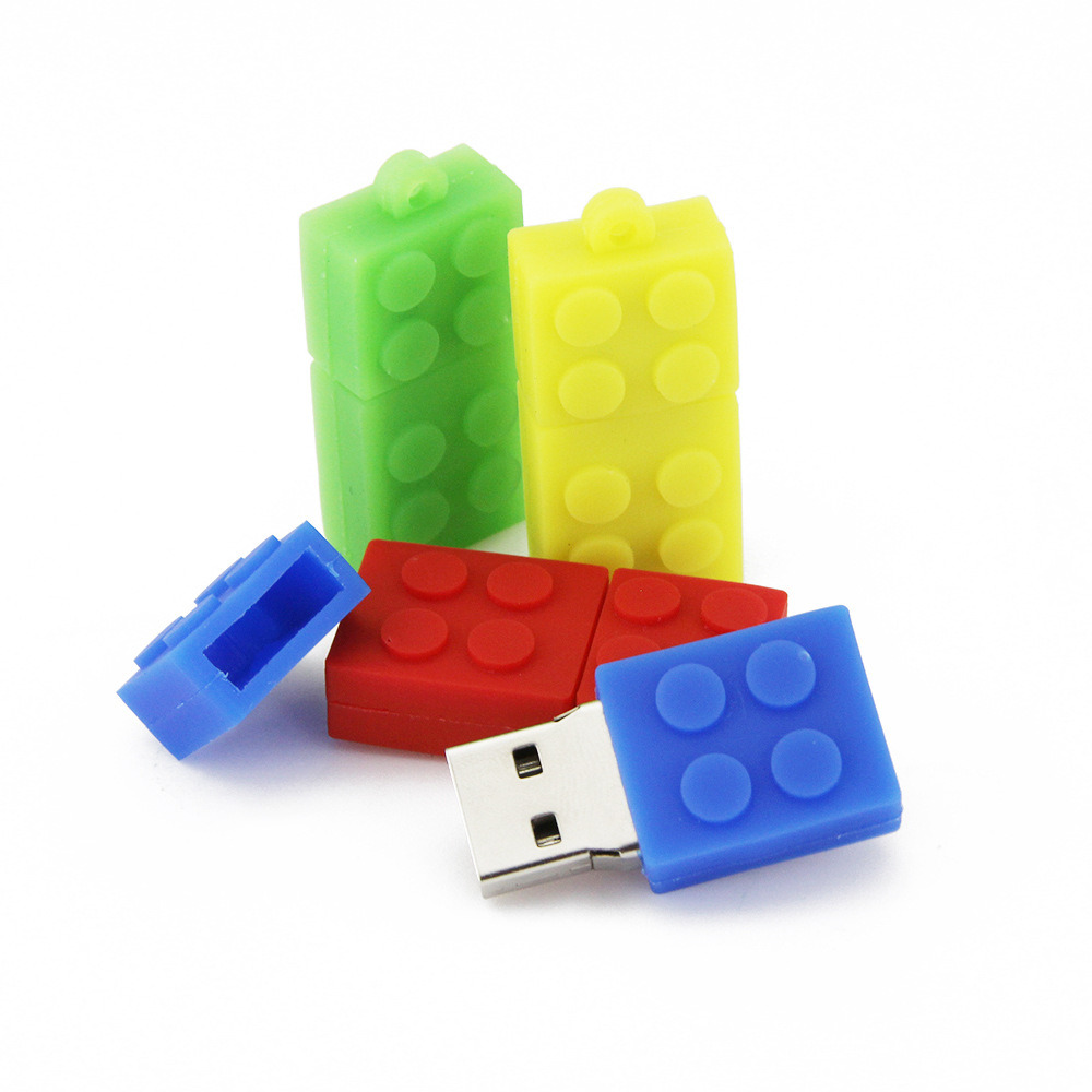 Wholesale Silicone Colorful Building Blocks USB Stick Flash Drive for Children's Toy