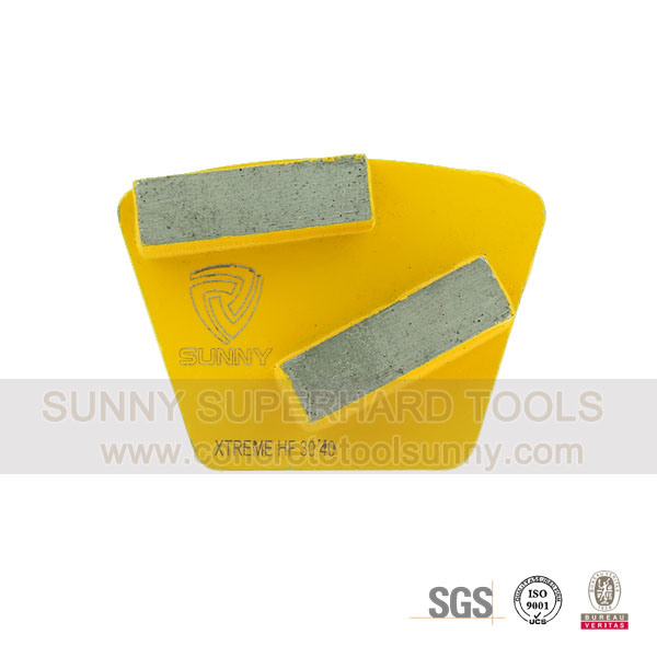 Trapezoid Diamond Grinding Pads Shoe- 2 Bar Segmented