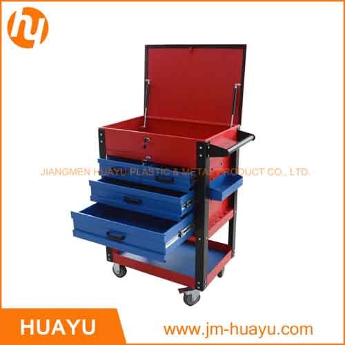 26-Inch Sheet Metal Professional 6 Drawer Rolling Tool Cabinet, Blue / Red Powder Coated Garage Tool Cart