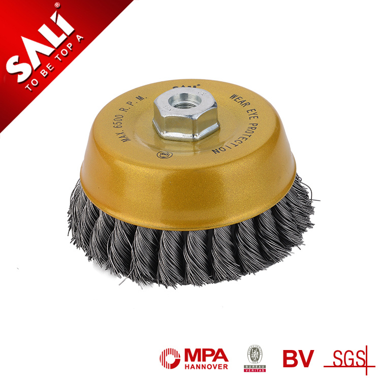 Sali Brand Best Quality Twisted Tempered Steel Wire Cup Brush