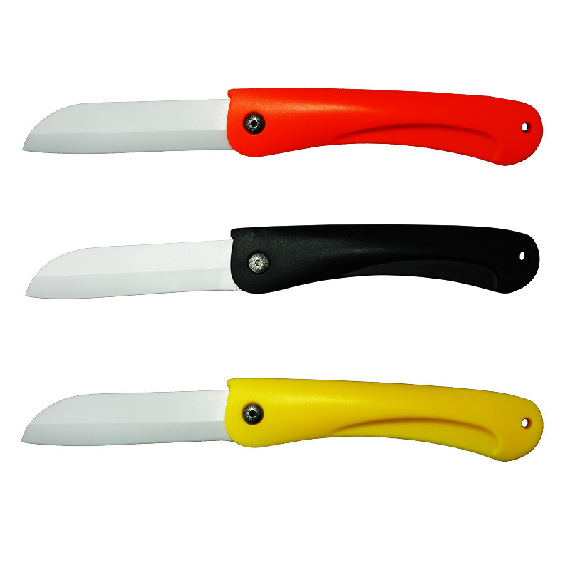 Healthy PP Handle Ceramic Colorful Folding Knife