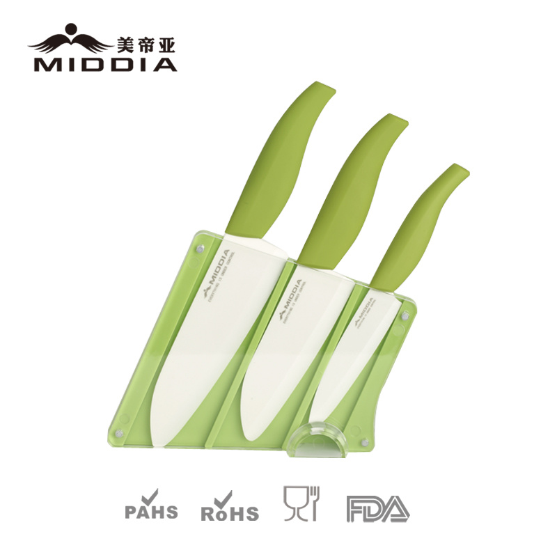 Corporate Gift Ceramic Kitchen Knife Set with Block