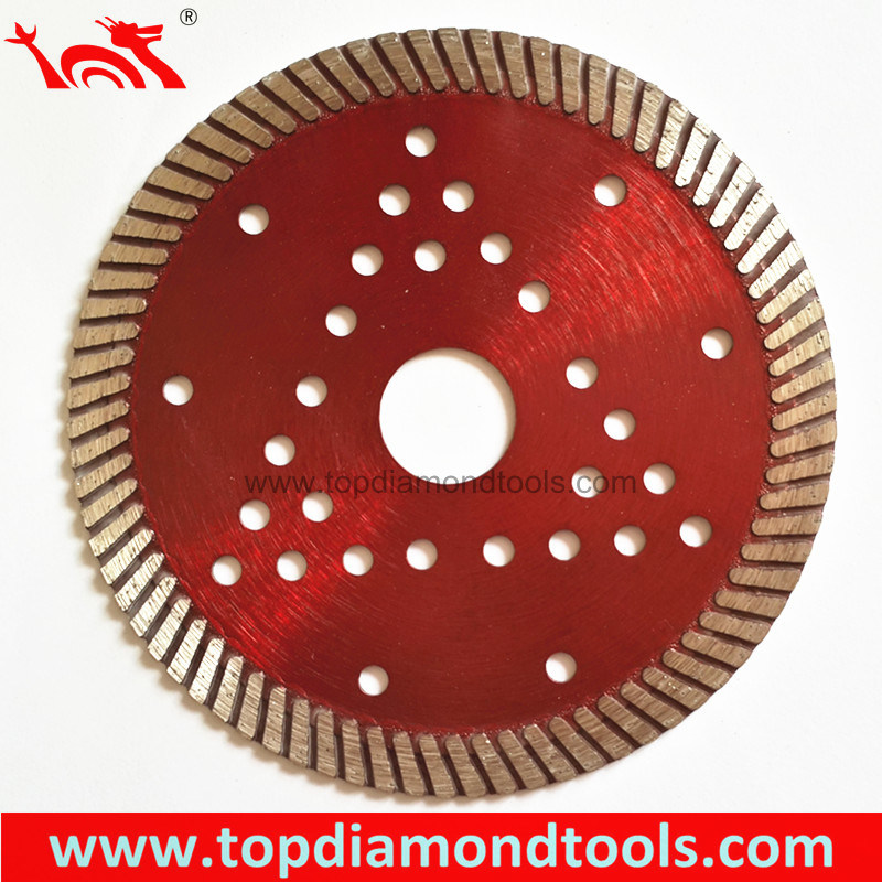 Hot Press Fine Turbo Diamond Saw Blade with Cooling Holes