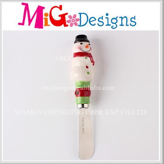 Factory Direct Sales Ceramic Snowman Design Butter Knife