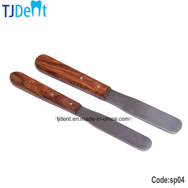 Dental Disposable Metal Spatula Mix Churn Stir Knife with Wooden Handle (sp04)