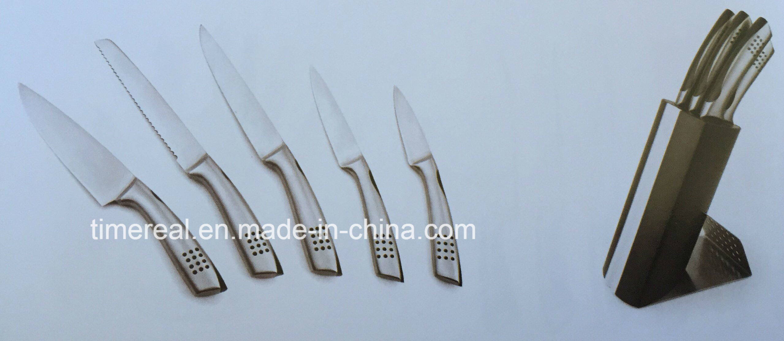 Stainless Steel Kitchen Knives Set with Painting No. Fj-0049