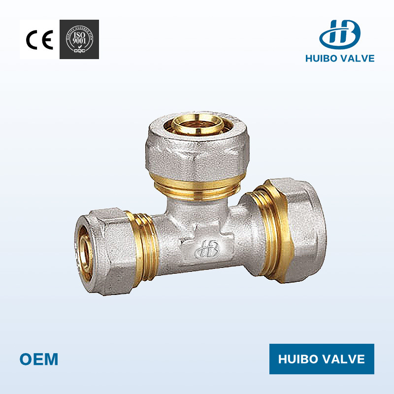 Tee Channel Redcued Brass Valve Fitting Multi Sized