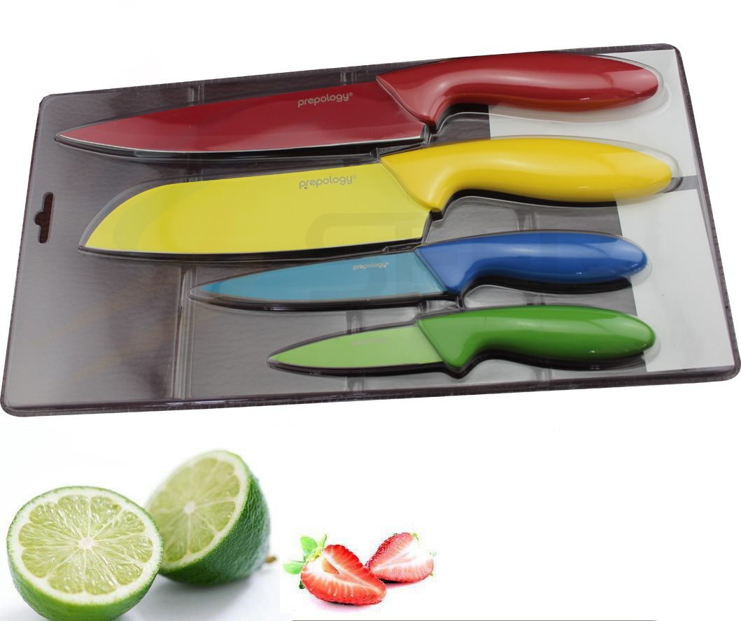 4PCS Colorful Plastic Handle Kitchen Knife Set (SE-3548)