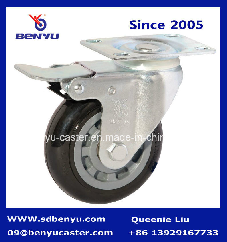 Medium Duty Caster Wheel Twin Brake for Shopping Cart