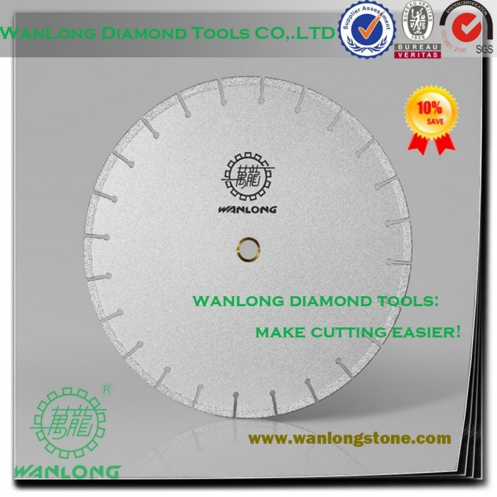 V-Groove Cutting Saw Blade-Vacuum Brazed 180mm Diamond Stone Cutting Disc